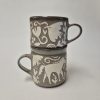 Ceramic sgraffito cup