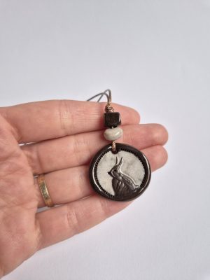 Ceramic bunny pendant