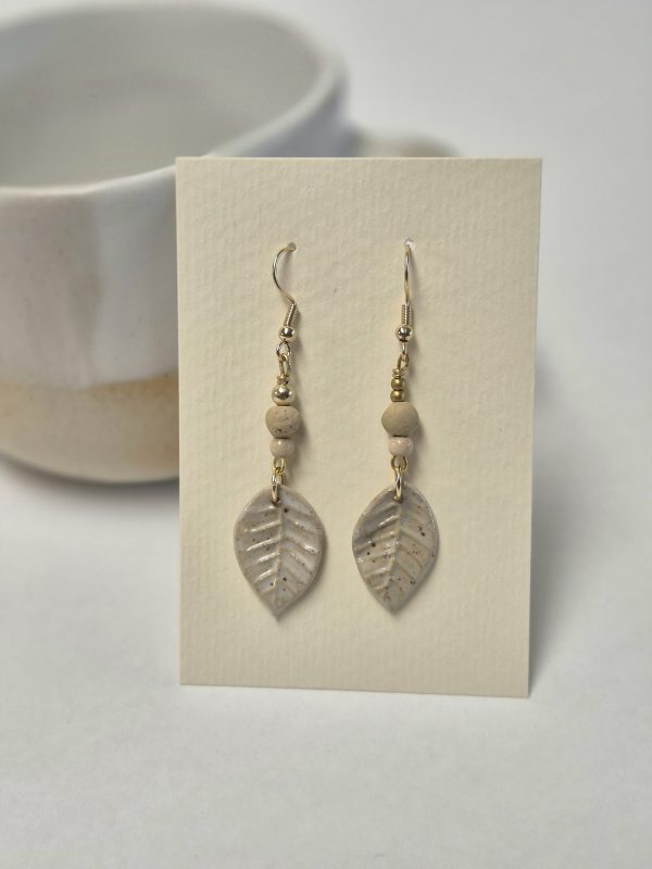 Ceramic leaf earrings