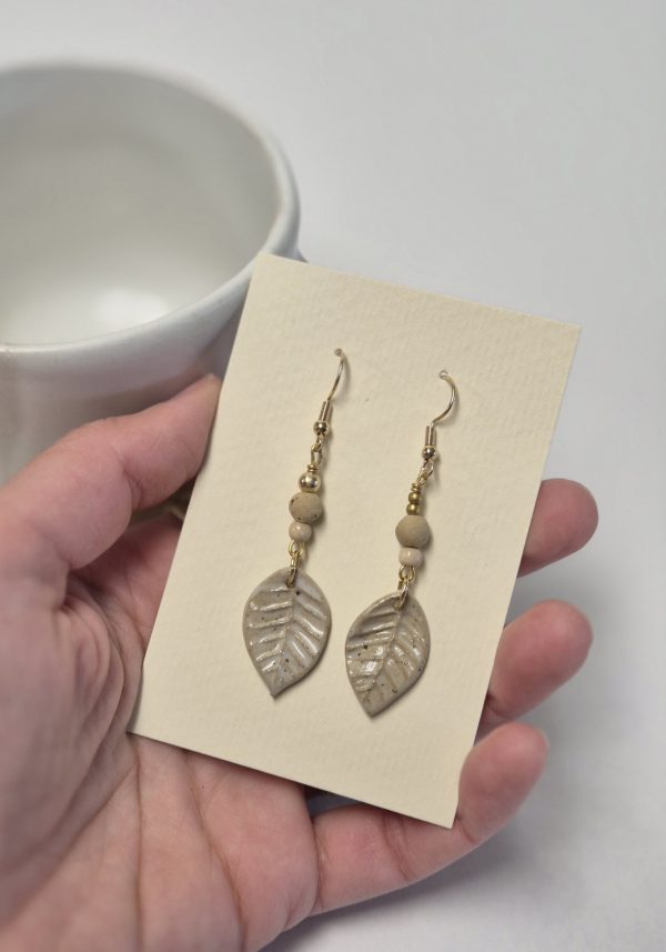 Ceramic leaf earrings