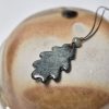 Ceramic oak leaf pendant