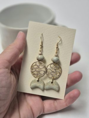 Ceramic vintage statement earrings