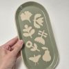 Ceramic tray in green